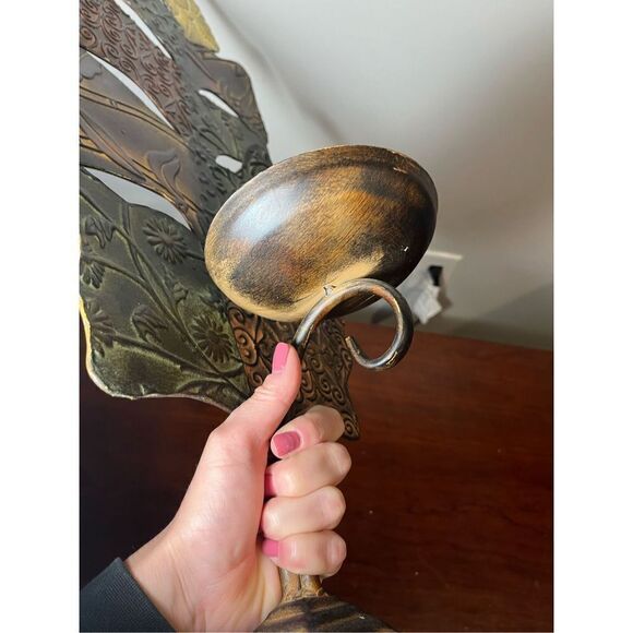 Elegant Metal Leaf Candle Holder - Picture 8 of 9